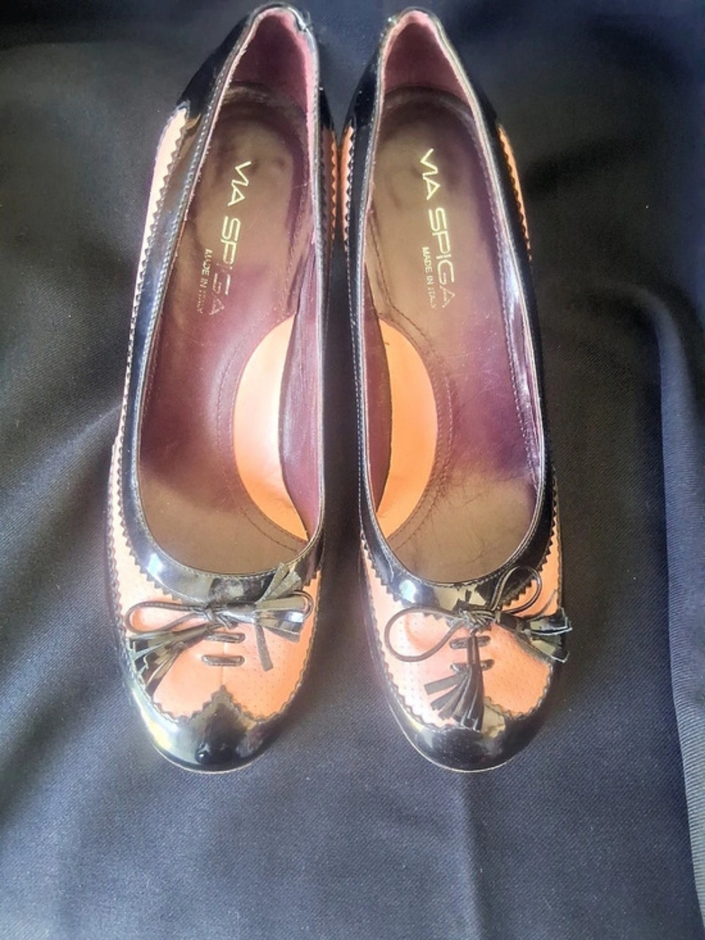 Via Spiga Patent Heels Black & Pink US 6C